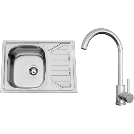 Set Sinks N126 (dřez Okio 650 V 0,6 mm matný + baterie Arco Celonerezová) Set Sinks N126 (dřez Okio 650 V 0,6 mm matný + baterie Arco Celonerezová)