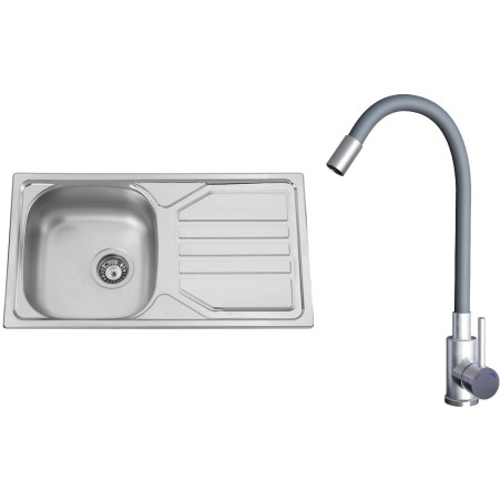 Set Sinks N131 (dřez Okio 780 V 0,5 mm matný + baterie Elasta Nerez/Šedá) Set Sinks N131 (dřez Okio 780 V 0,5 mm matný + baterie Elasta Nerez/Šedá)