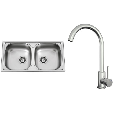 Set Sinks N152 (dřez Okio 780 DUO V 0,5 mm, matný + baterie Arco Celonerezová) Set Sinks N152 (dřez Okio 780 DUO V 0,5 mm, matný + baterie Arco Celonerezová)