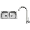 Set Sinks N152 (dřez Okio 780 DUO V 0,5 mm, matný + baterie Arco Celonerezová) Set Sinks N152 (dřez Okio 780 DUO V 0,5 mm, matný + baterie Arco Celonerezová)