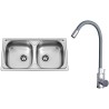 Set Sinks N151 (dřez Okio 780 DUO V 0,5 mm, matný + baterie Elasta Nerez/Šedá) Set Sinks N151 (dřez Okio 780 DUO V 0,5 mm, matný + baterie Elasta Nerez/Šedá)