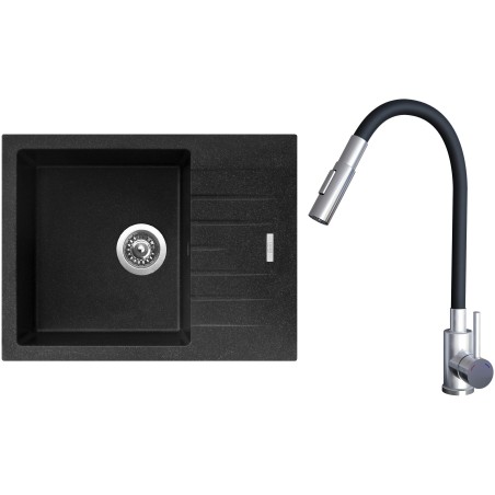 Set Sinks G24730 (dřez Perfecto 650 Granblack 30 + baterie Elasta S Nerez/Černá) Set Sinks G24730 (dřez Perfecto 650 Granblack 30 + baterie Elasta S Nerez/Černá)