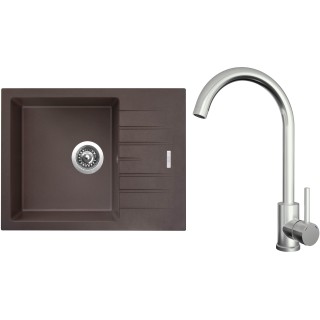 Set Sinks G24693 (dřez Perfecto 650 Marone 93 + baterie Arco Celonerezová)