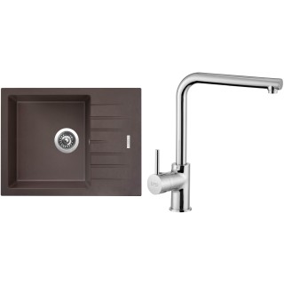 Set Sinks G11093 (dřez Perfecto 650 Marone 93 + baterie Elka Chrom - lesklý)