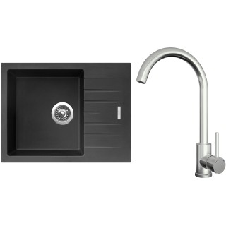 Set Sinks G24626 (dřez Perfecto 650 Pureblack 26 + baterie Arco Celonerezová)