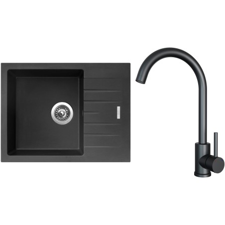 Set Sinks G24426 (dřez Perfecto 650 Pureblack 26 + baterie Arco Černá matná) Set Sinks G24426 (dřez Perfecto 650 Pureblack 26 + baterie Arco Černá matná)