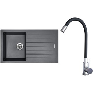 Set Sinks G22172 (dřez Perfecto 860 Titanium 72 + baterie Elasta Nerez/Černá)