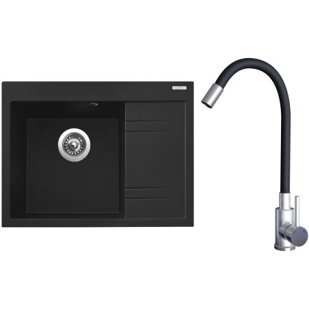 Set Sinks G20474 (dřez Rim 650 L Metalblack 74 levý + baterie Elasta Nerez/Černá) Set Sinks G20474 (dřez Rim 650 L Metalblack 74 levý + baterie Elasta Nerez/Černá)