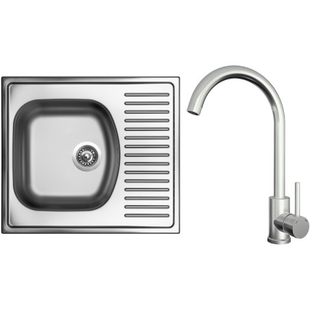 Set Sinks N122 (dřez Short 580 V 0,5 mm, matný + baterie Arco Celonerezová) Set Sinks N122 (dřez Short 580 V 0,5 mm, matný + baterie Arco Celonerezová)