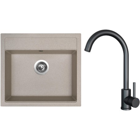 Set Sinks G23629 (dřez Solo 560 Avena 29 + baterie Arco Černá matná)