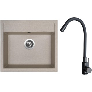 Set Sinks G23729 (dřez Solo 560 Avena 29 + baterie Elasta Černá matná)