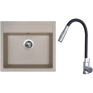 Set Sinks G24129 (dřez Solo 560 Avena 29 + baterie Elasta S Nerez/Černá)