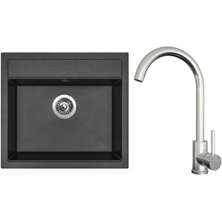 Set Sinks G24074 (dřez Solo 560 Metalblack 74 + baterie Arco Celonerezová)