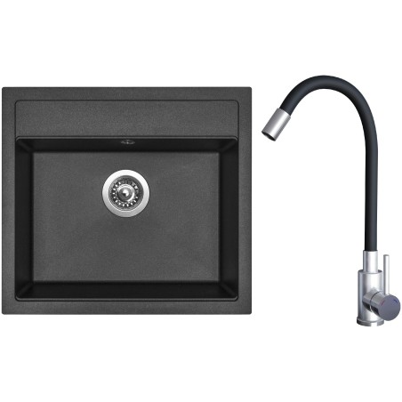 Set Sinks G21574 (dřez Solo 560 Metalblack 74 + baterie Elasta Nerez/Černá) Set Sinks G21574 (dřez Solo 560 Metalblack 74 + baterie Elasta Nerez/Černá)
