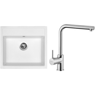 Set Sinks G23828 (dřez Solo 560 Milk 28 + baterie Elka Chrom - lesklý)