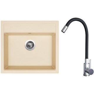 Set Sinks G21550 (dřez Solo 560 Sahara 50 + baterie Elasta Nerez/Černá)