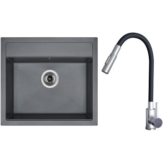 Set Sinks G24172 (dřez Solo 560 Titanium 72 + baterie Elasta S Nerez/Černá)