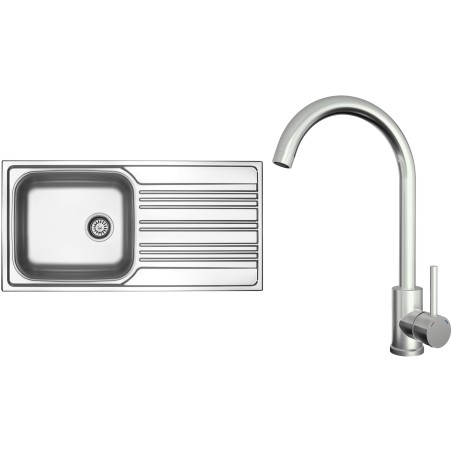Set Sinks N150 (dřez Star 1000 XXL V 0,7mm, matný + baterie Arco Celonerezová) Set Sinks N150 (dřez Star 1000 XXL V 0,7mm, matný + baterie Arco Celonerezová)