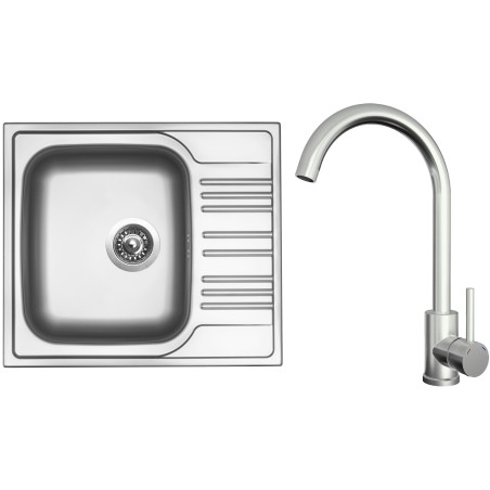 Set Sinks N124 (dřez Star 580 V 0,6 mm, matný + baterie Arco Celonerezová) Set Sinks N124 (dřez Star 580 V 0,6 mm, matný + baterie Arco Celonerezová)