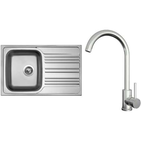 Set Sinks N134 (dřez Star 780 V 0,6 mm, matný + baterie Arco Celonerezová) Set Sinks N134 (dřez Star 780 V 0,6 mm, matný + baterie Arco Celonerezová)