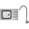 Set Sinks N135 (dřez Star 780 XXL 0,7 mm, matný + baterie Elasta Nerez/Šedá) Set Sinks N135 (dřez Star 780 XXL 0,7 mm, matný + baterie Elasta Nerez/Šedá)