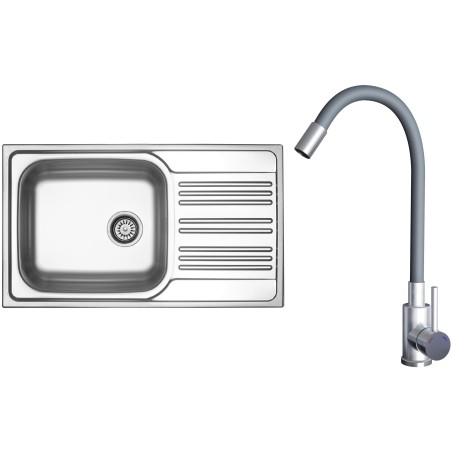 Set Sinks N147 (dřez Star 860 XXL V 0,7mm, matný + baterie Elasta Nerez/Šedá) Set Sinks N147 (dřez Star 860 XXL V 0,7mm, matný + baterie Elasta Nerez/Šedá)