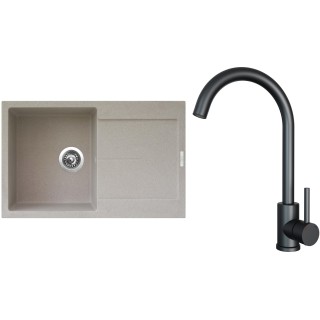 Set Sinks G25029 (dřez Ultima 790 Avena 29 + baterie Arco Černá matná)