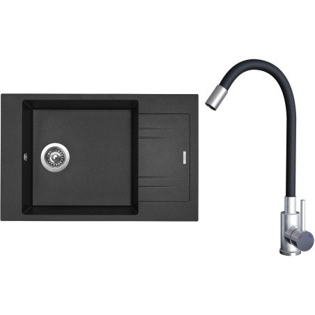Set Sinks G21074 (dřez Vario 780 Metalblack 74 + baterie Elasta Nerez/Černá) Set Sinks G21074 (dřez Vario 780 Metalblack 74 + baterie Elasta Nerez/Černá)