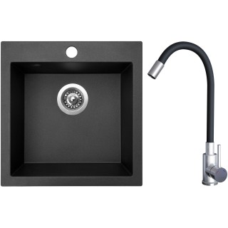 Set Sinks G20174 (dřez Viva 455 Metalblack 74 + baterie Elasta Nerez/Černá)