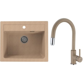 Set Alveus (dřez Atrox 30 Beige 55 + baterie Delos Beige 55)