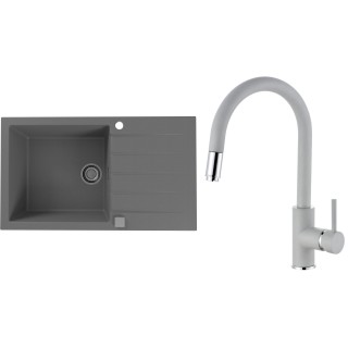 Set Alveus (dřez Cadit 40 Beton 81 + baterie Delos Beton 81)