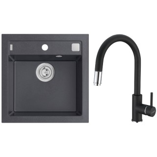 Set Alveus (dřez Formic 20 Black 91 + baterie Delos Black 91)