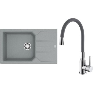 Set Alveus (dřez Record 40 Beton 81 + baterie Mintas Beton/Chrom)