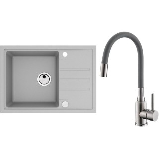 Set Alveus (dřez Intermezzo 40 Beton 81 + baterie Mintas Beton/Kartáčovaná ocel)