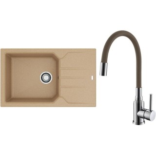 Set Alveus (dřez Record 40 Beige 55 + baterie Mintas Béžová/Chrom)