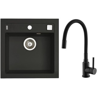 Set Alveus (dřez Formic 20 Deep Black 90 + baterie Mintas Černá matná)