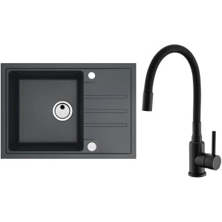 Set Alveus (dřez Intermezzo 40 Black 91 + baterie Mintas Černá matná)