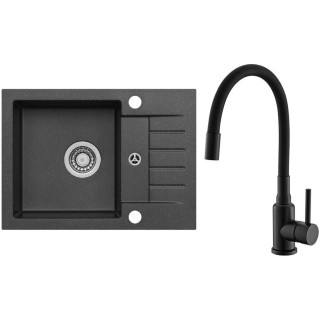 Set Alveus (dřez Niro 30 Black 91 + baterie Mintas Černá matná)