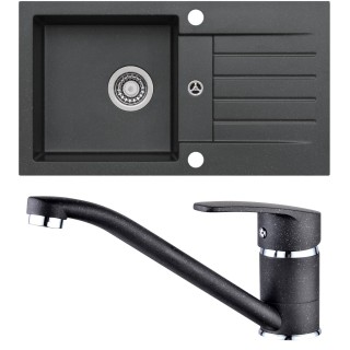 Set Alveus (dřez Niro 130 Black 91 + baterie Nina Black 91)