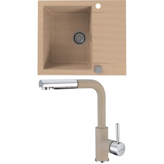 Set Alveus (dřez Cadit 10 Beige 55 + baterie Siros Beige 55)