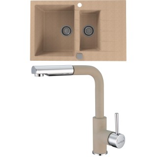 Set Alveus (dřez Cadit 70 Beige 55 + baterie Siros Beige 55)