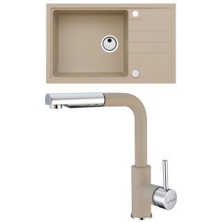 Set Alveus (dřez Intermezzo 130 Beige 55 + baterie Siros Beige 55)