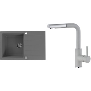 Set Alveus (dřez Cadit 20 Beton 81 + baterie Siros Beton 81)