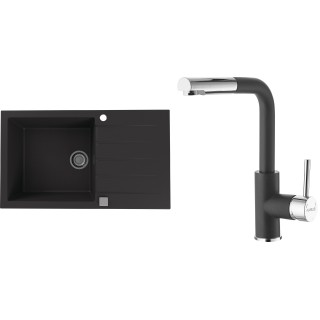 Set Alveus (dřez Cadit 40 Black 91 + baterie Siros Black 91)