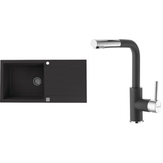 Set Alveus (dřez Cadit 50 Black 91 + baterie Siros Black 91)