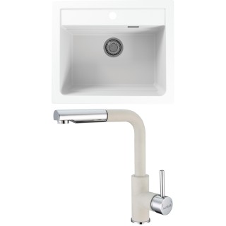 Set Alveus (dřez Atrox 30 White 11 + baterie Siros White 11)