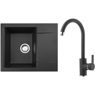 Set Alveus (dřez Gem 20 Black 91 + baterie Tonia Black 91)