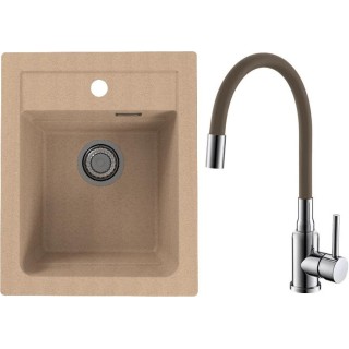 Set Alveus (dřez Atrox 10 Beige 55 + baterie Mintas Béžová/Chrom)