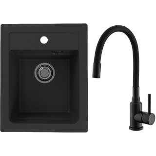 Set Alveus (dřez Atrox 10 Black 91 + baterie Mintas Černá matná)