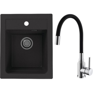 Set Alveus (dřez Atrox 10 Black 91 + baterie Mintas Černá/Chrom)